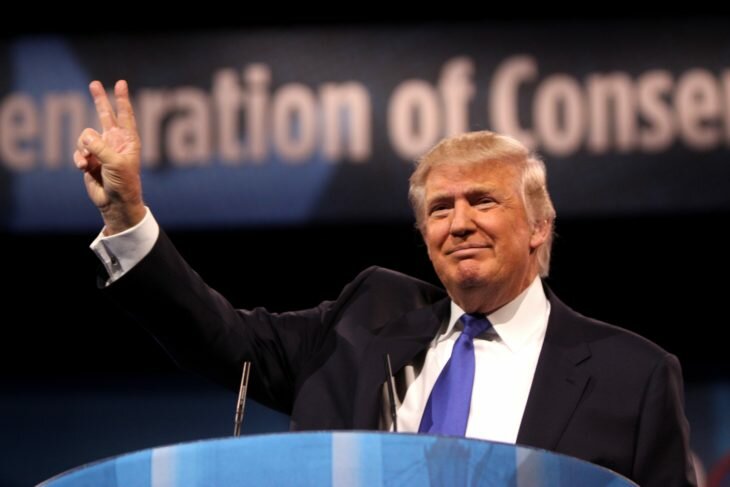 Trump smiling